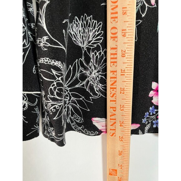 Soma Cool Nights Pajama Shirt‎ Top Sz Small Floral Hibiscus Tropical Long Sleeve - Picture 3 of 10